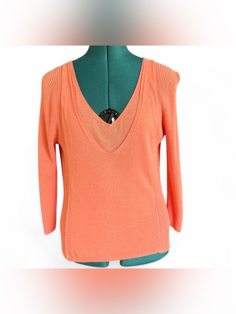 Liz Claiborne Coral V-Neck Sweater
